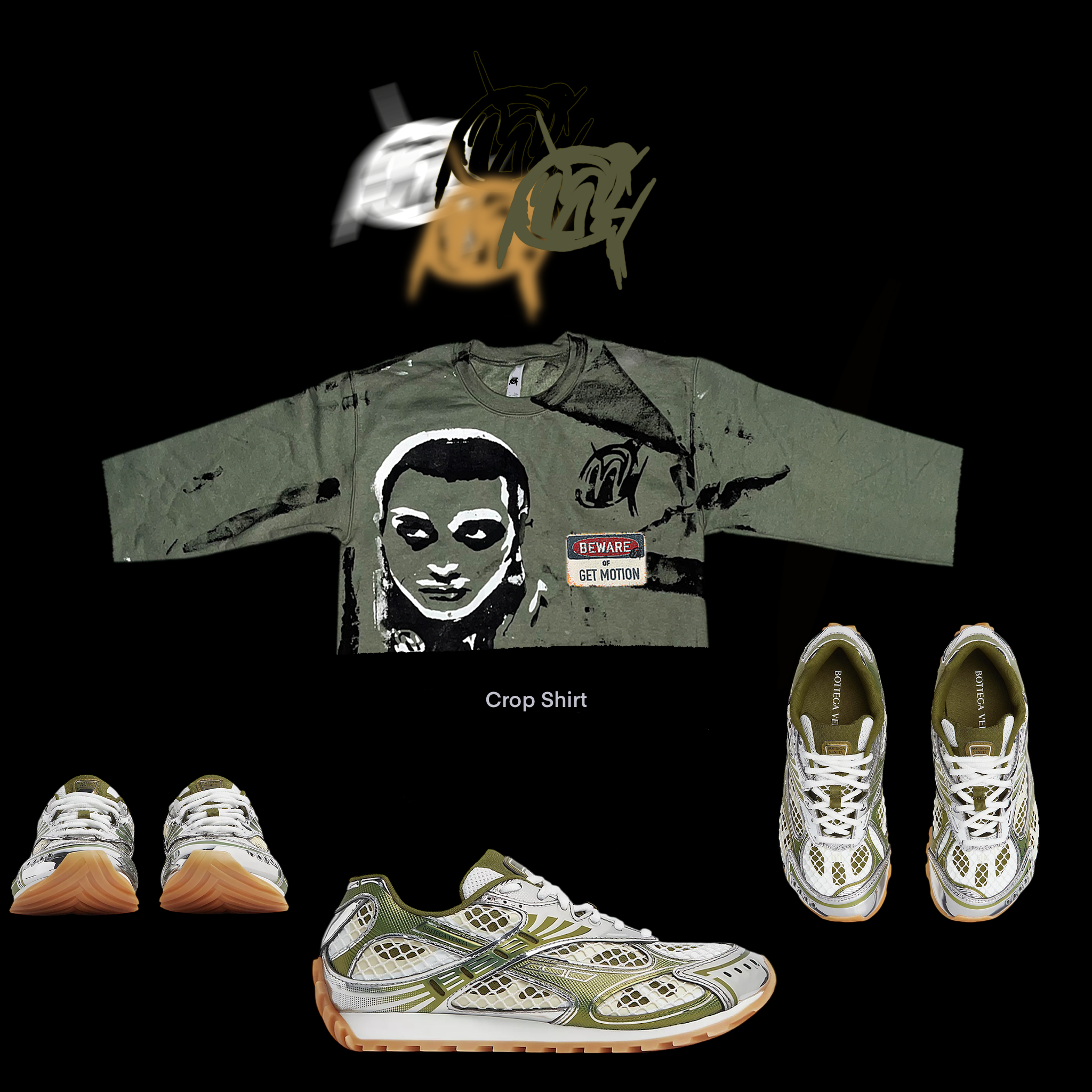 Crop Army green shirt